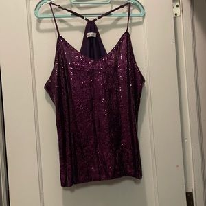 Purple sequin racer back top